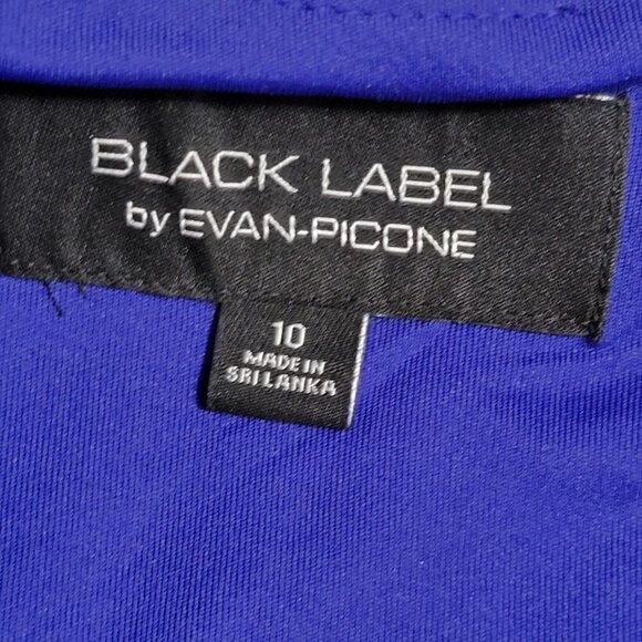 BLACK Label Evan Picone Dress Royal Blue Peplum Sleeveless Pencil Zip Up Sz 10‎ - Picture 5 of 6